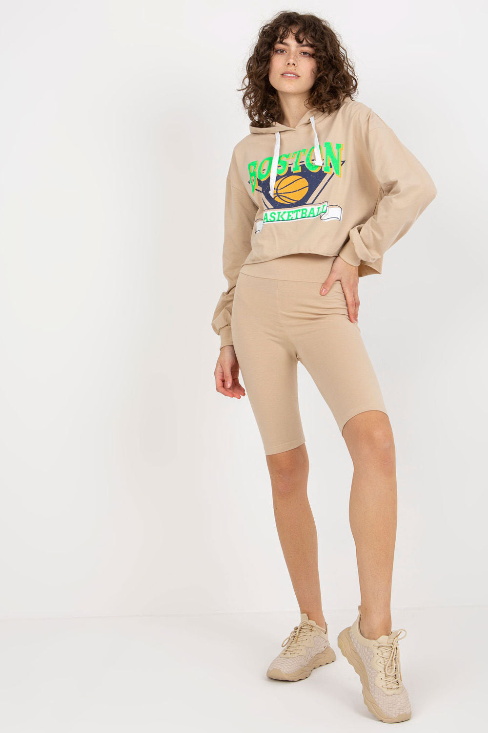 Ex Moda Beige High Waisted Long Sleeve Co-Ord Set
