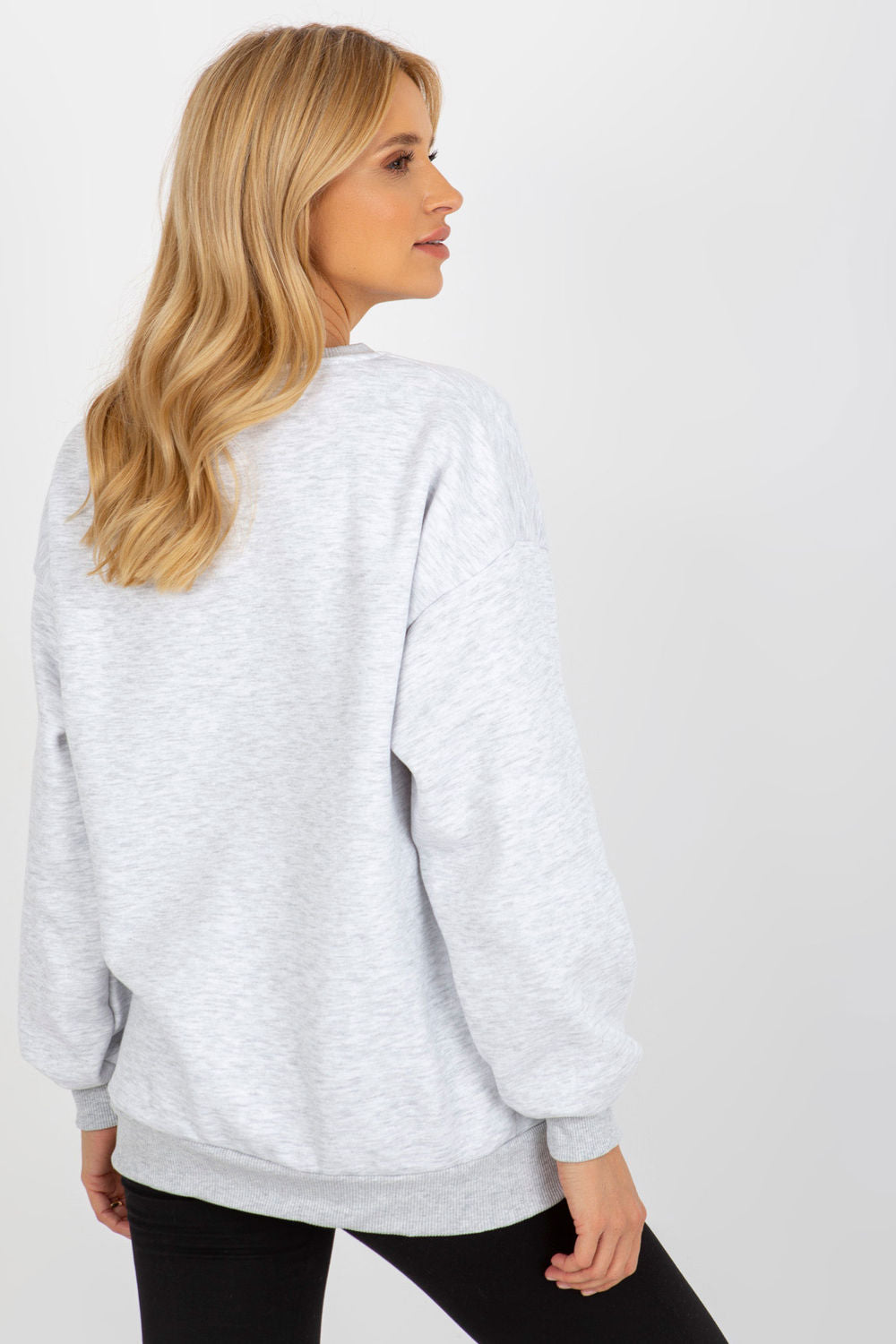 Ex Moda Light Grey Long Sleeve Cotton Sweatshirt - view 3