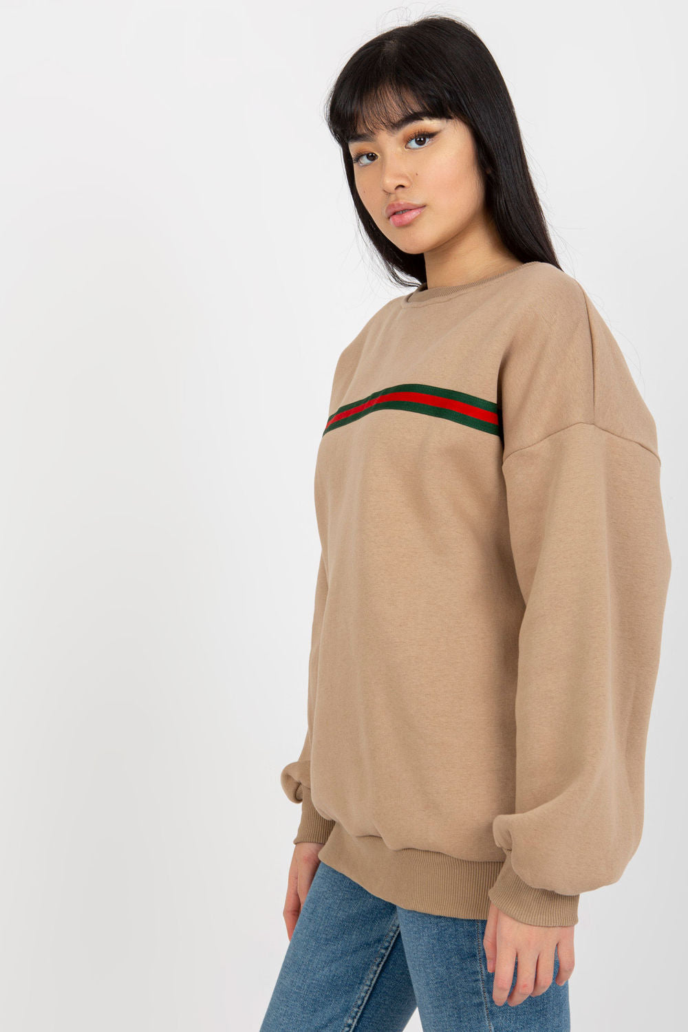 Ex Moda Dark Beige Long Sleeve Cotton Sweatshirt - view 2