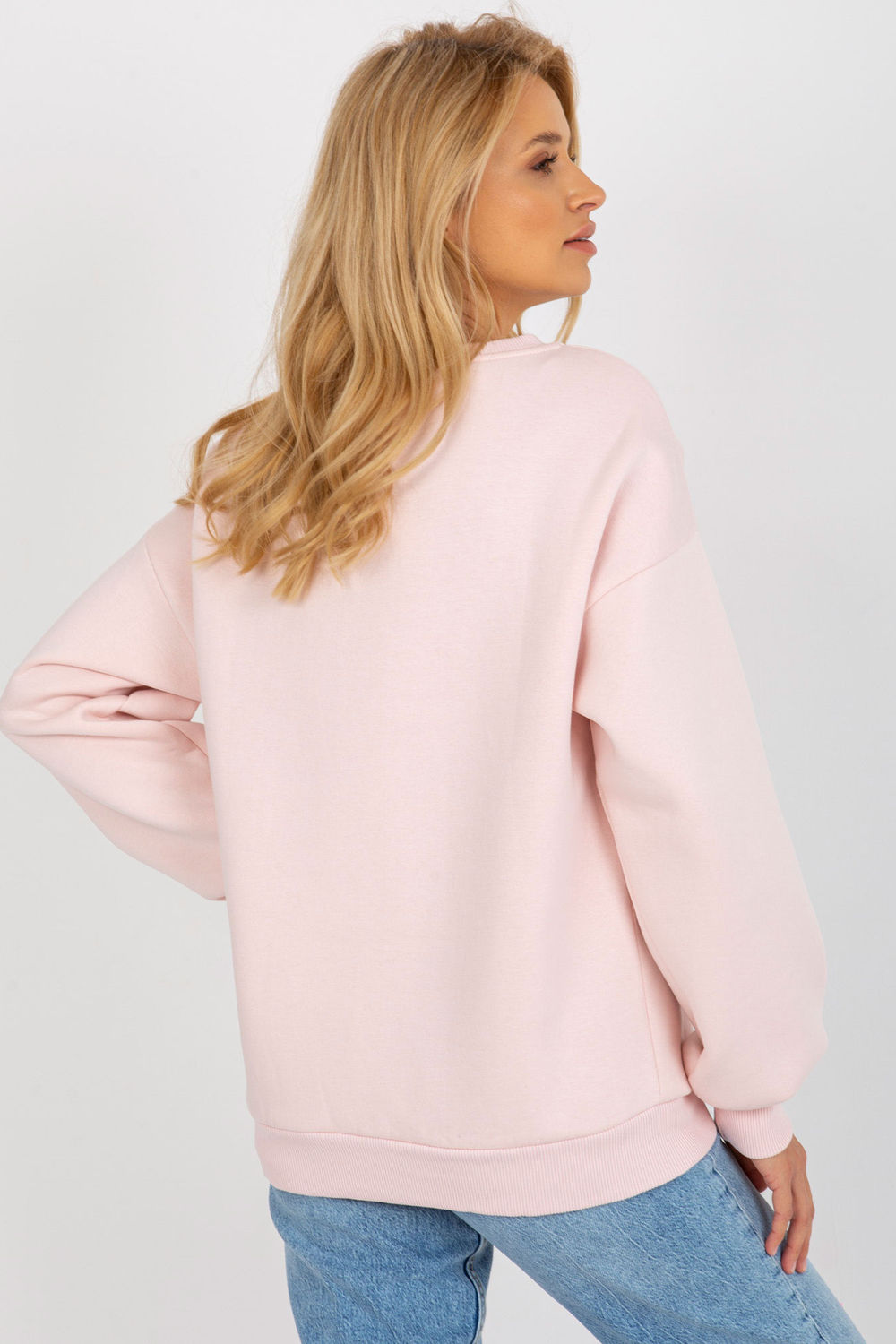 Ex Moda Light Pink Long Sleeve Cotton Sweatshirt - view 3