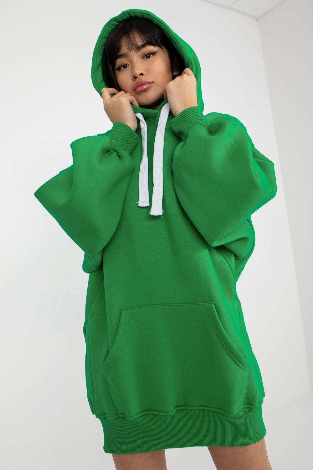 Ex Moda Green Hooded Long Sleeve Cotton Sweatshirt