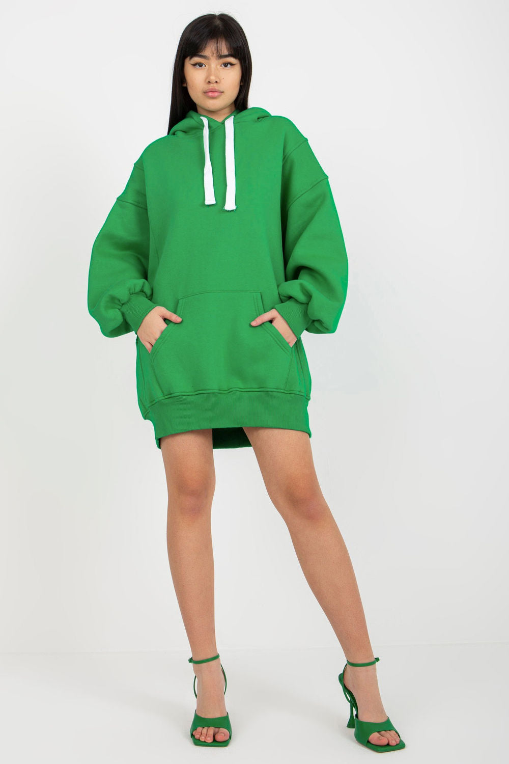 Ex Moda Green Hooded Long Sleeve Cotton Sweatshirt - view 2