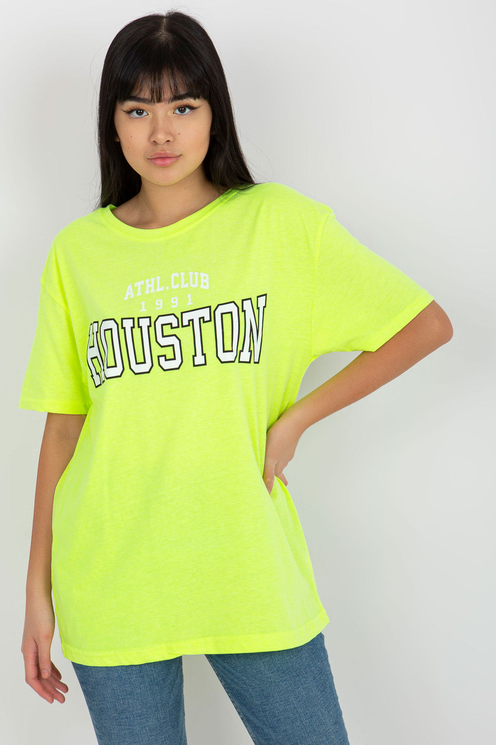 Ex Moda Neon Yellow Short Sleeve Cotton T-Shirt