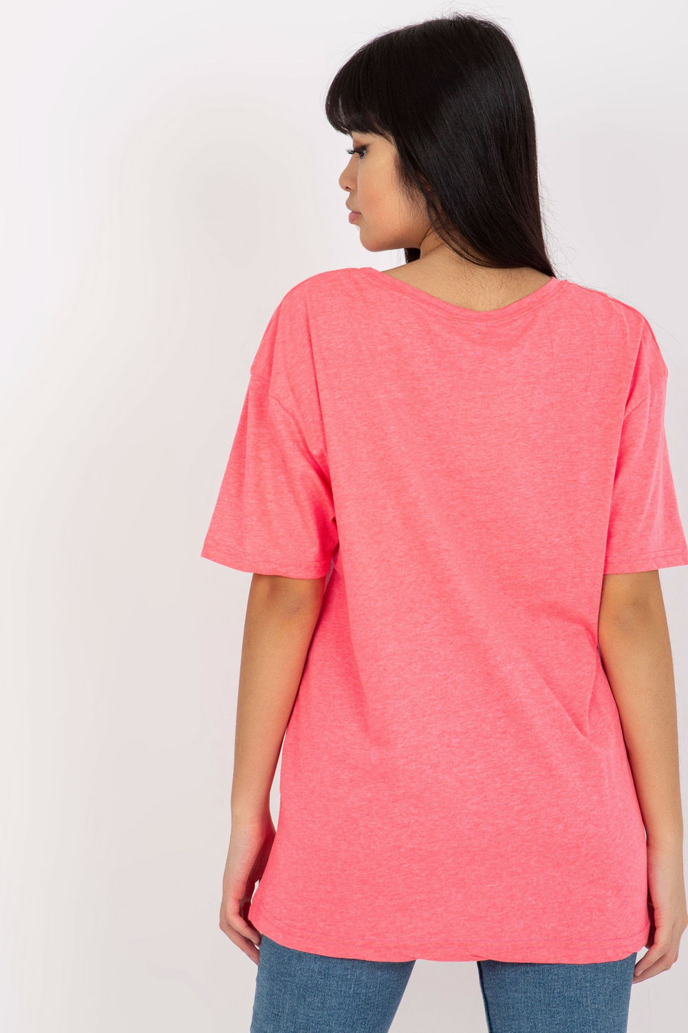 Ex Moda Neon Pink Short Sleeve Cotton T-Shirt - view 2