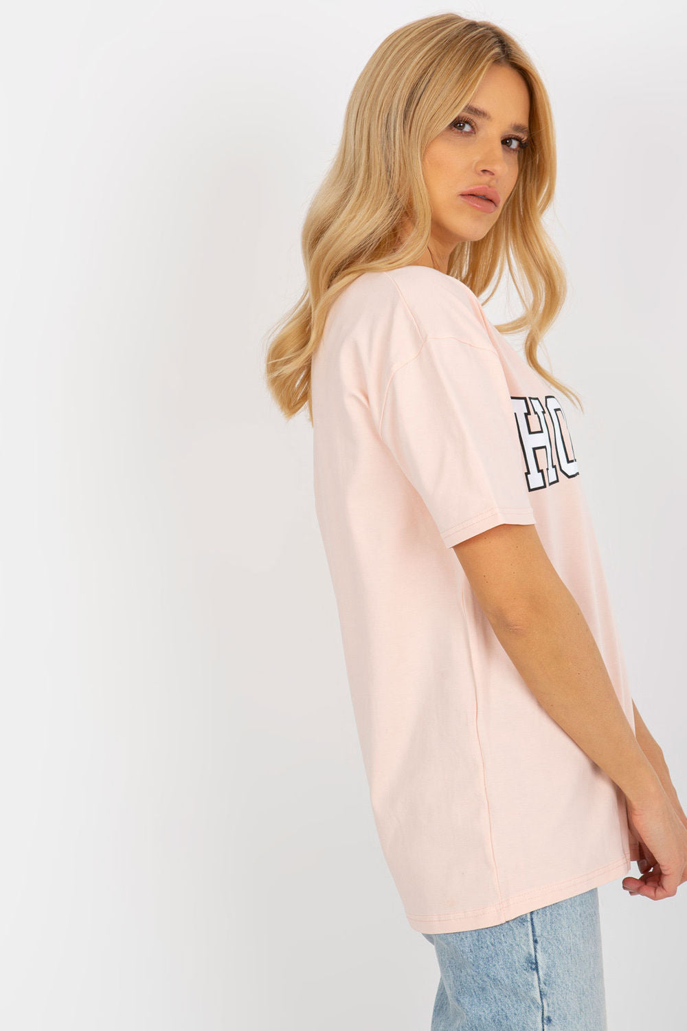 Ex Moda Peach Short Sleeve Cotton T-Shirt - view 3