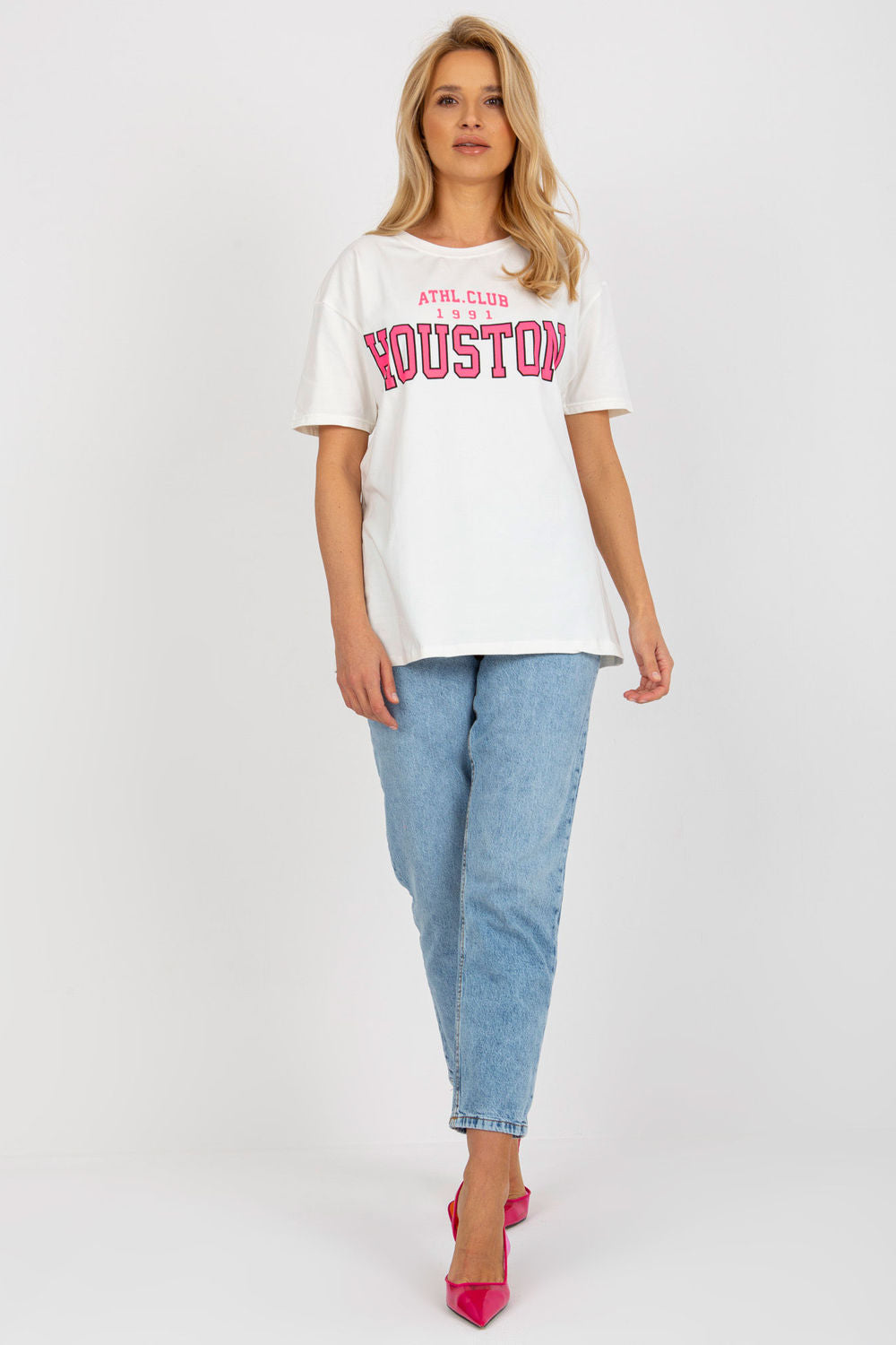Ex Moda Ecru Short Sleeve Cotton T-Shirt - view 2