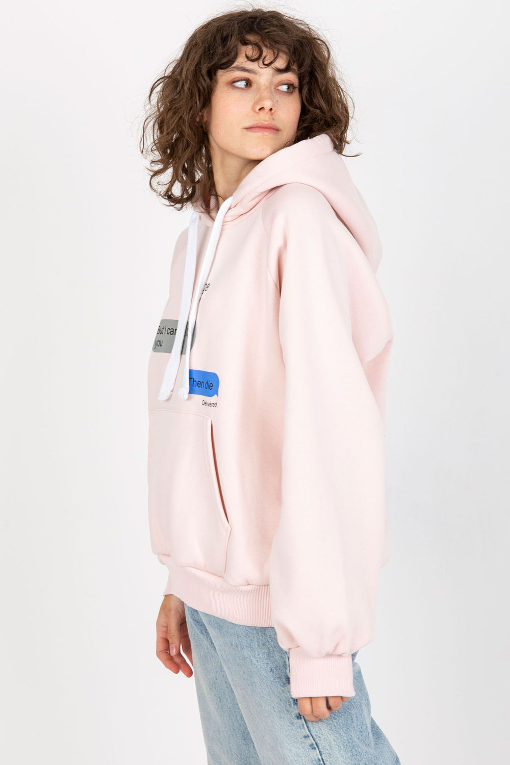 Ex Moda Light Pink Oversized Hooded Sweatshirt - view 3
