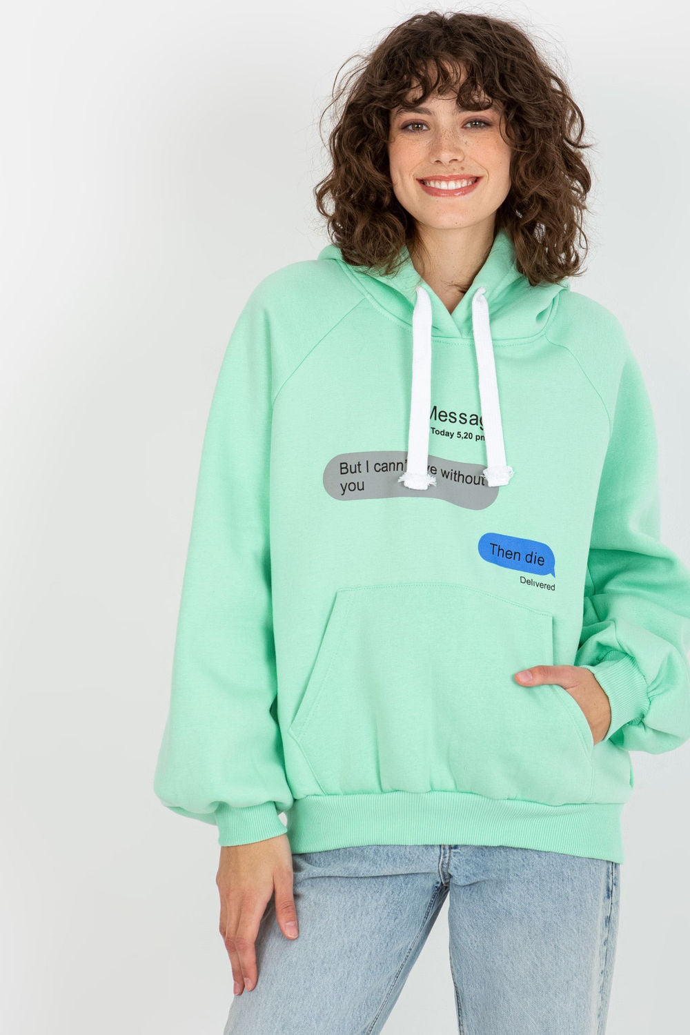 Ex Moda Mint Oversized Hooded Sweatshirt