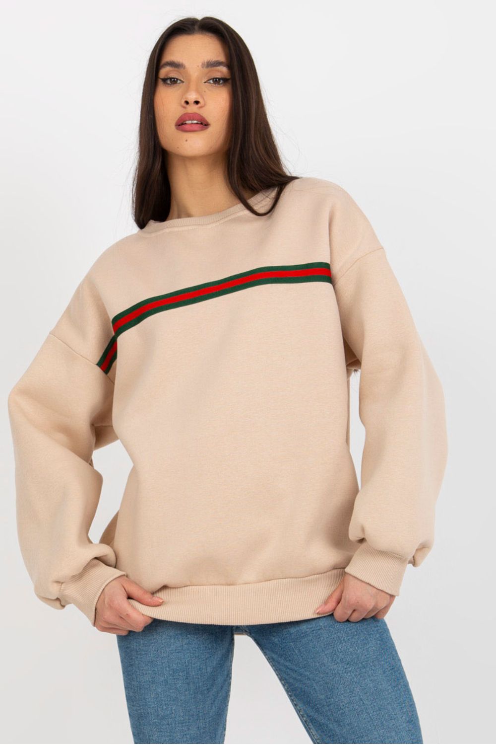 Ex Moda Beige Long Sleeve Cotton Sweatshirt - view 3