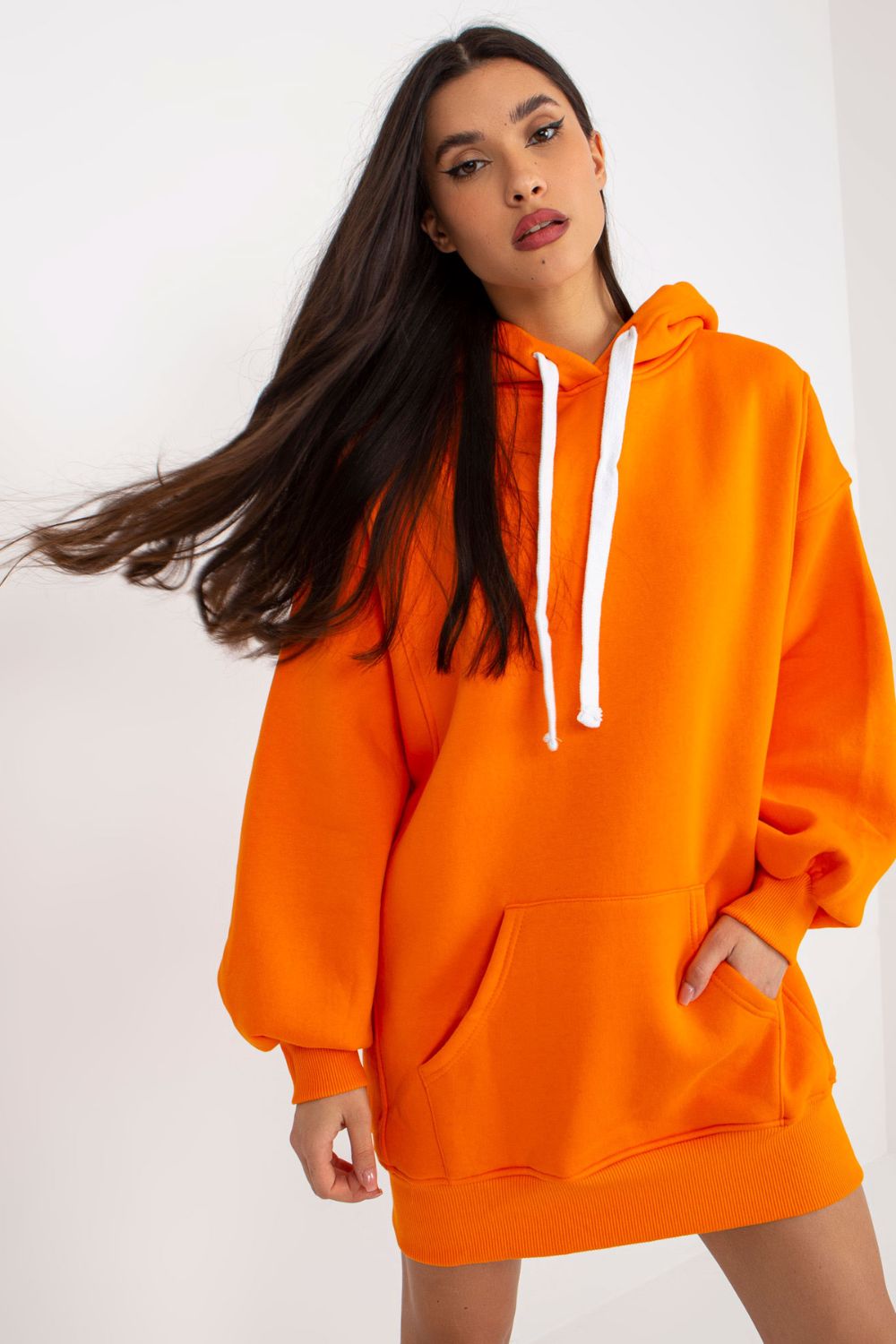 Ex Moda Orange Hooded Long Sleeve Sweatshirt - view 4