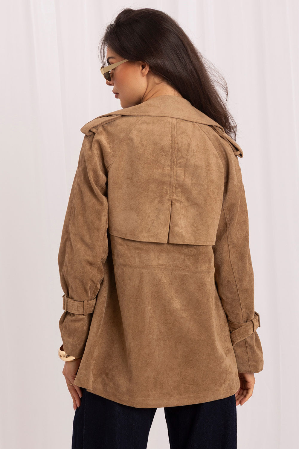 Italy Moda Camel Suede Coat - view 3