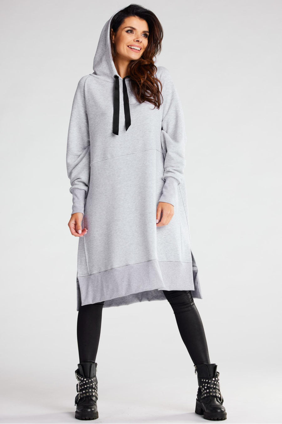 Infinite You Grey Oversized Hooded Sweatshirt