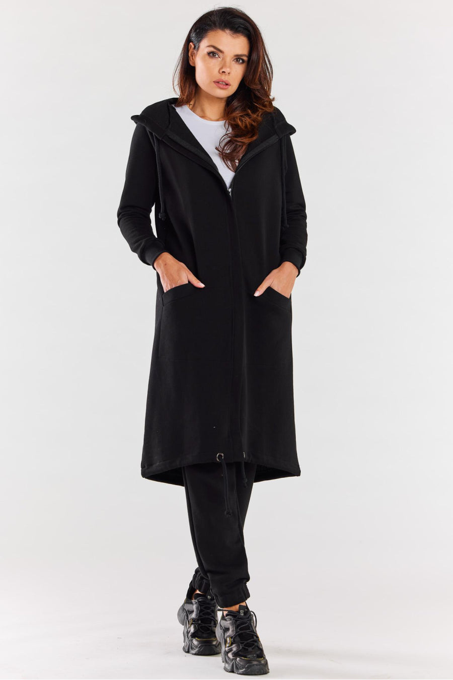 Infinite You Black Hooded Zip Up Long Sleeve Sweatshirt