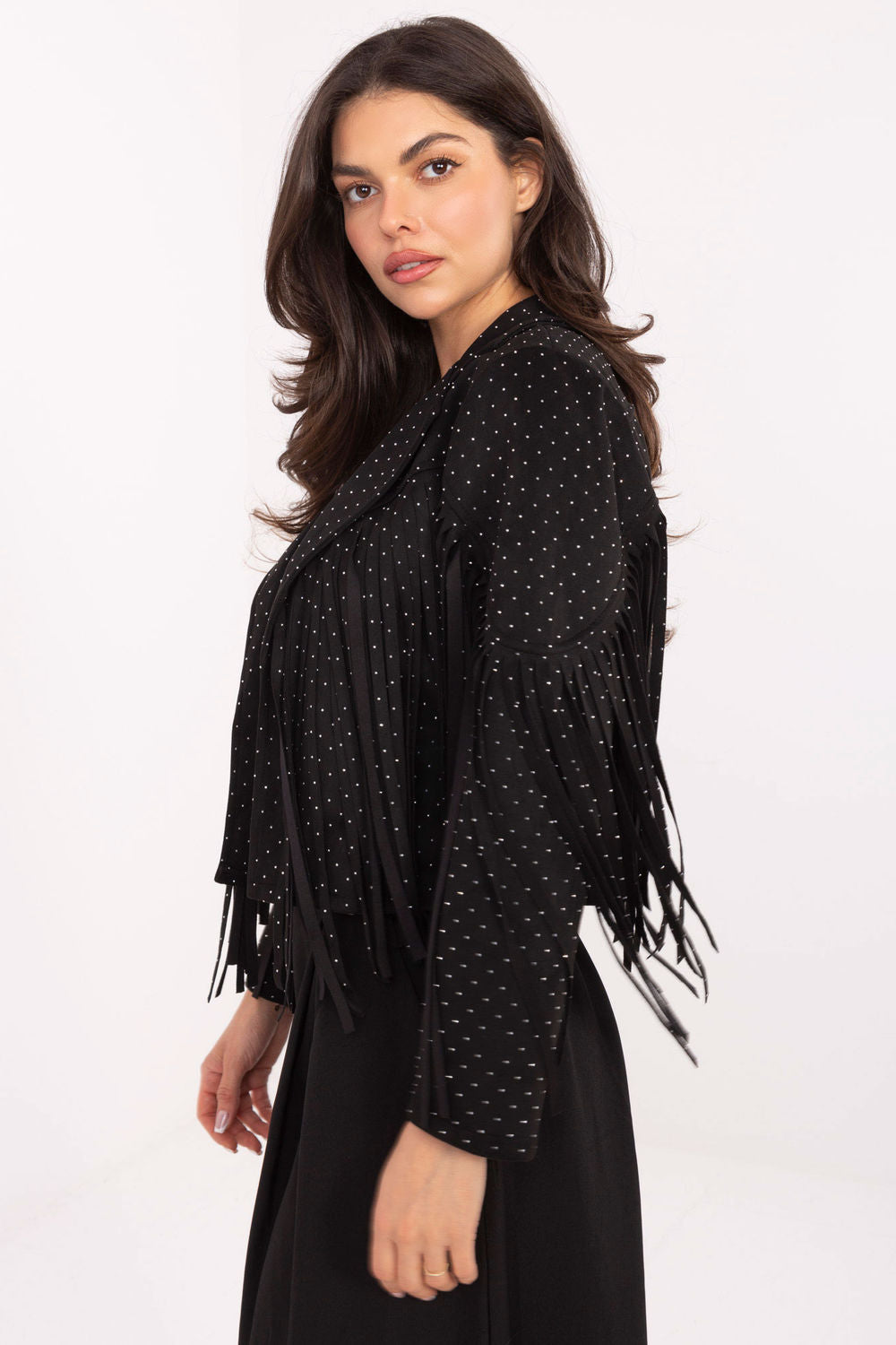 Italy Moda Black Collared Jacket - view 2