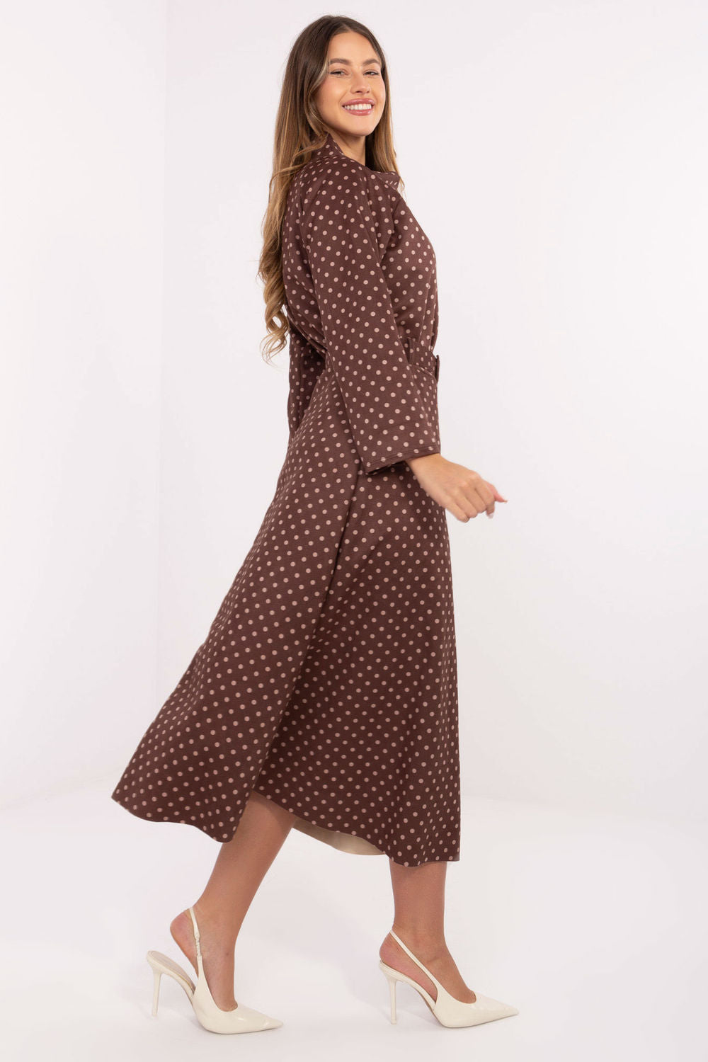 Italy Moda Brown Suede Midi Skirt - view 2