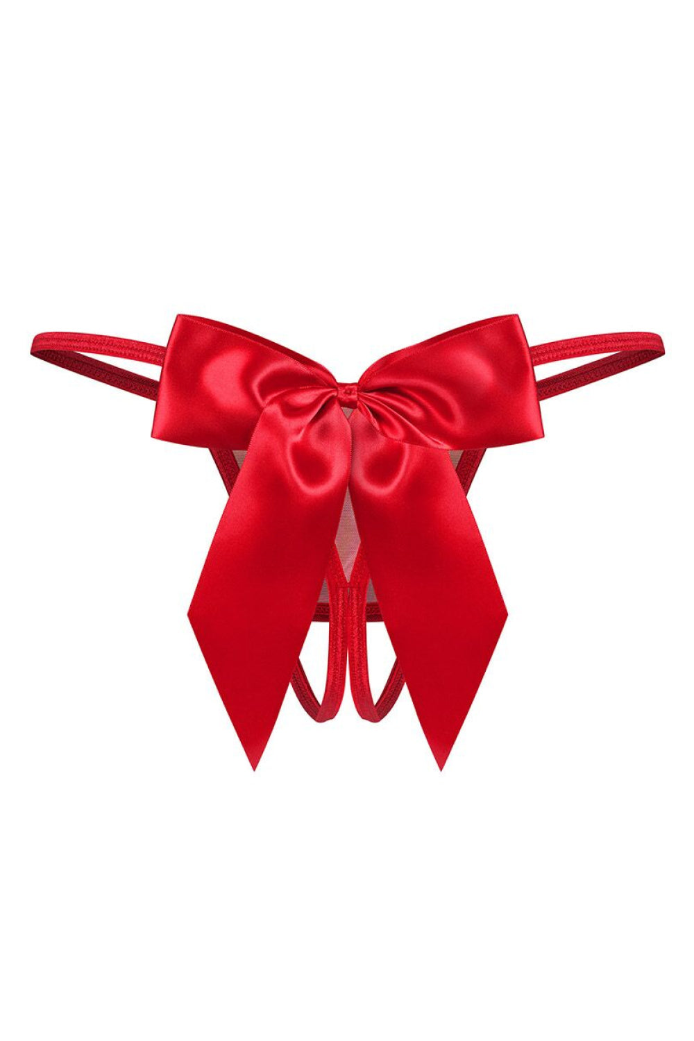 Obsessive Otwarte Gifty Red Satin Thong - view 3