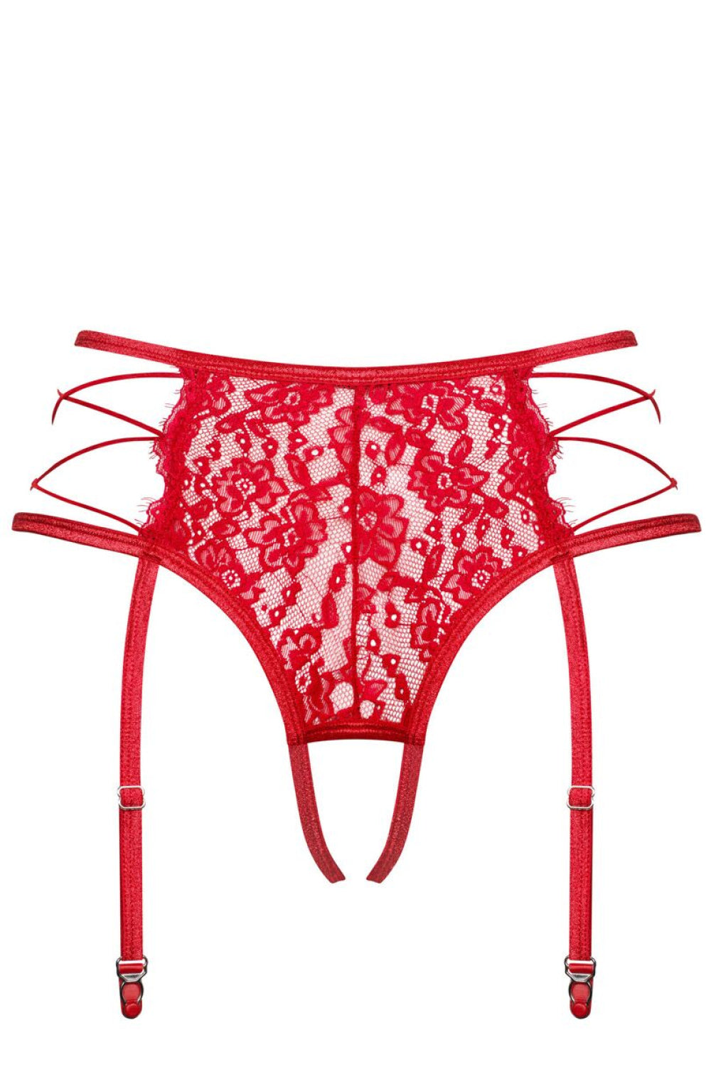 Obsessive Pas Rediosa Red Lace Suspender Thong - view 4