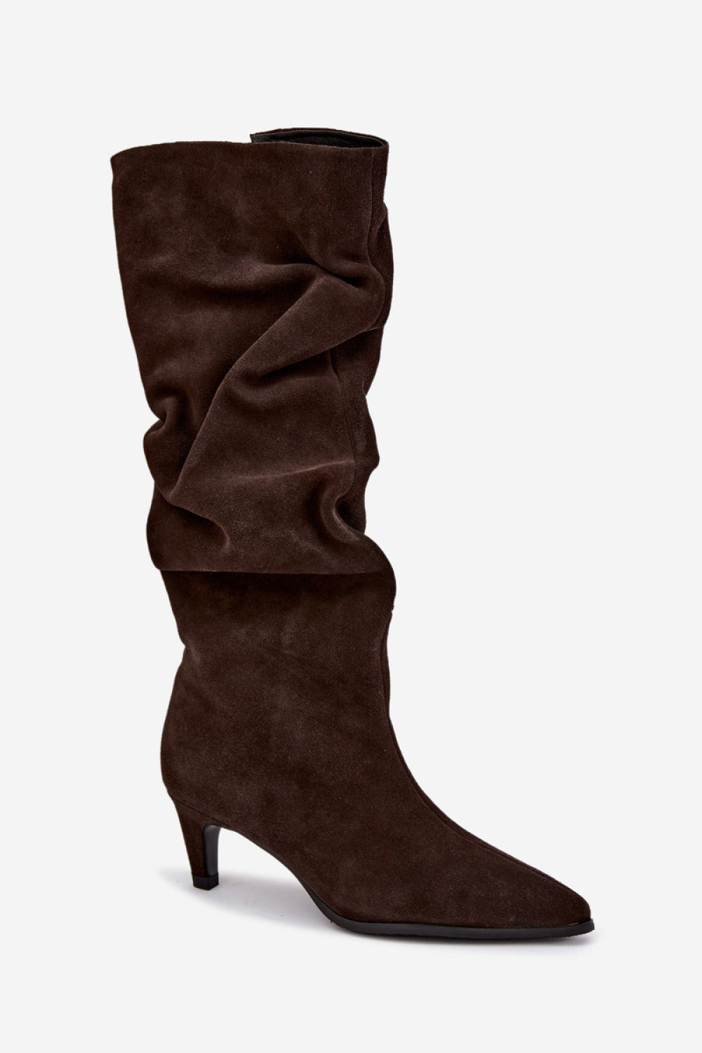Step In Style Vinceza Chocolate Slim Fit Suede Warm Lined Heeled Ankle Boots - view 2
