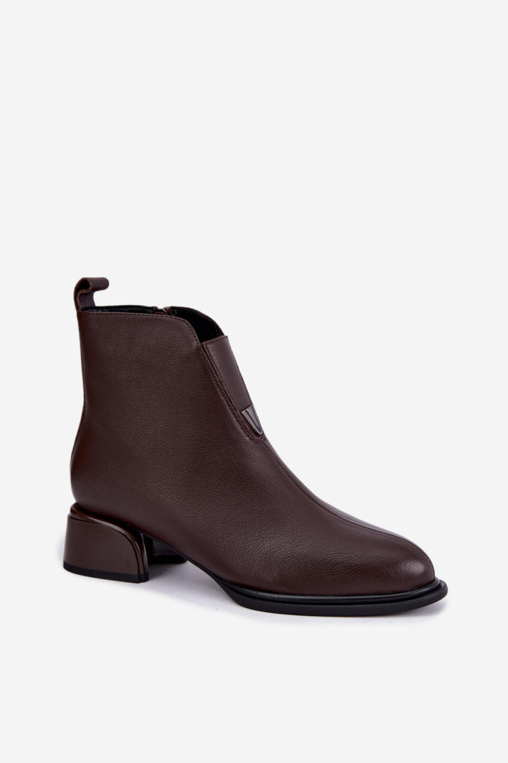 Step In Style Vinceza Chocolate Leather Warm Lined Heeled Ankle Boots - view 2