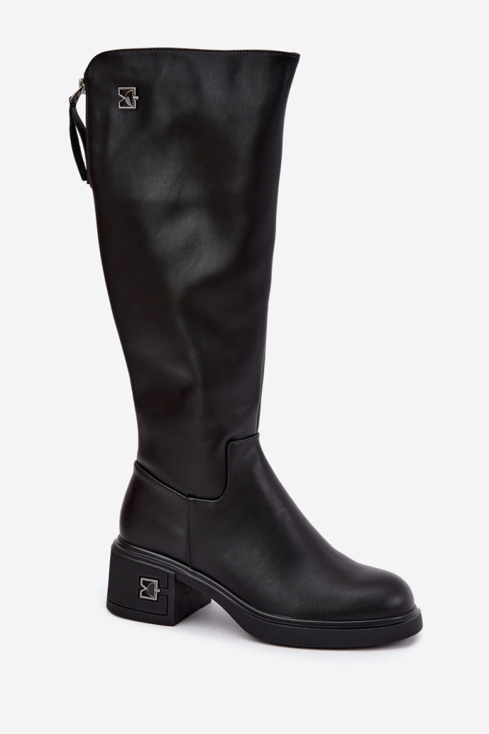 Step In Style Vinceza Black Knitted Block Heel Heeled Ankle Boots - view 2