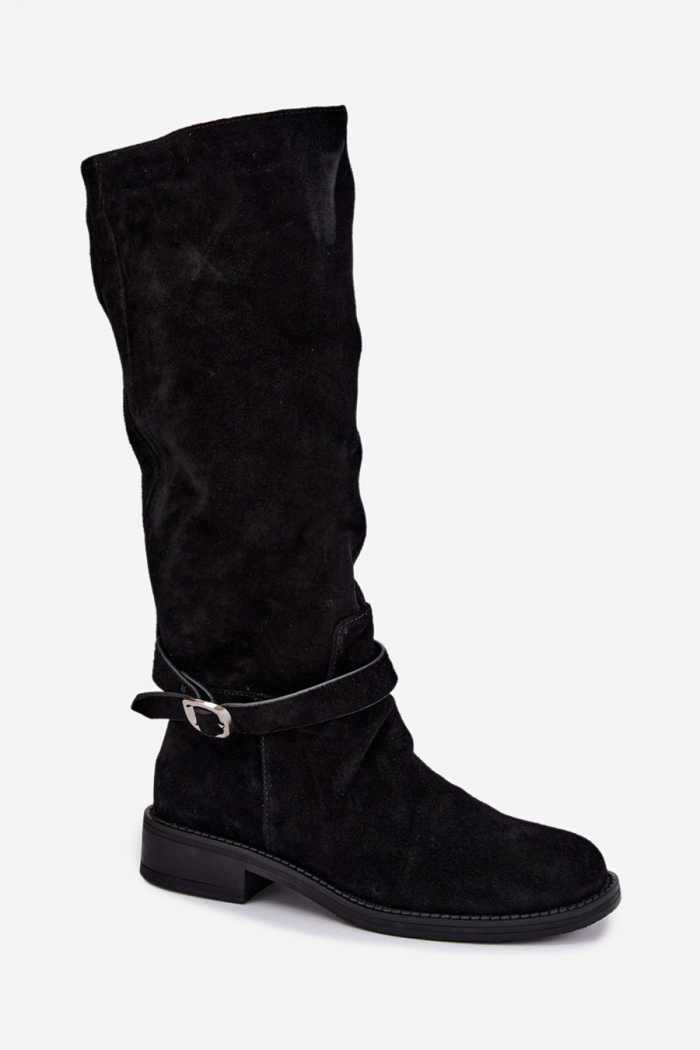 Step In Style Vinceza Black Suede Flat Over The Knee Boots - view 2
