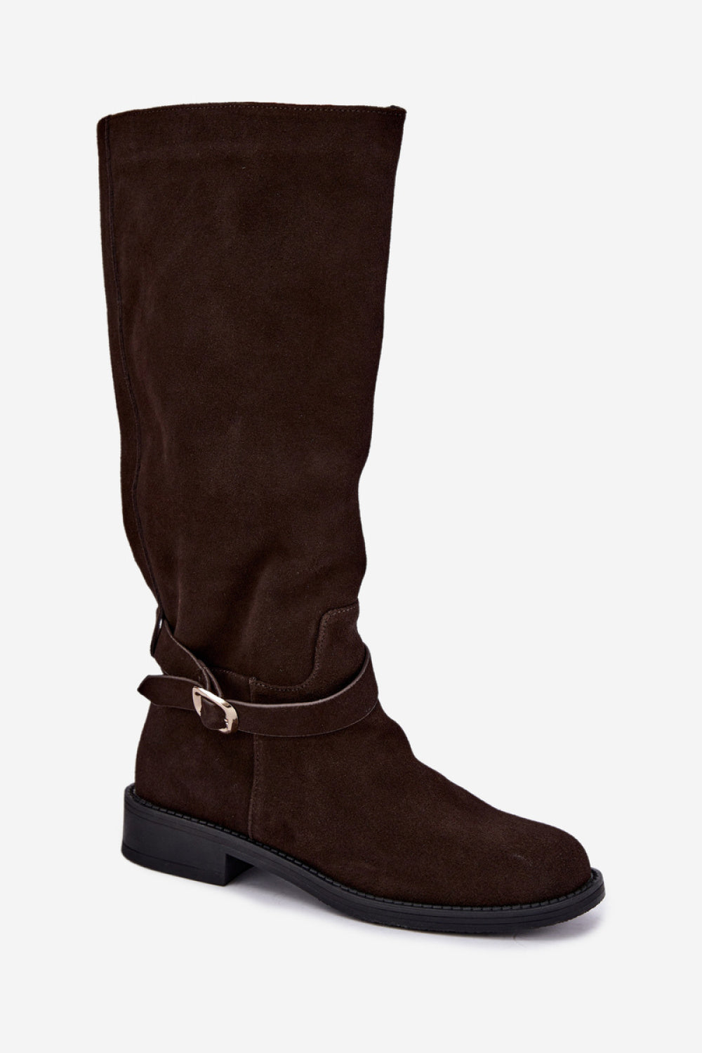 Step In Style Vinceza Chocolate Suede Flat Over The Knee Boots - view 2