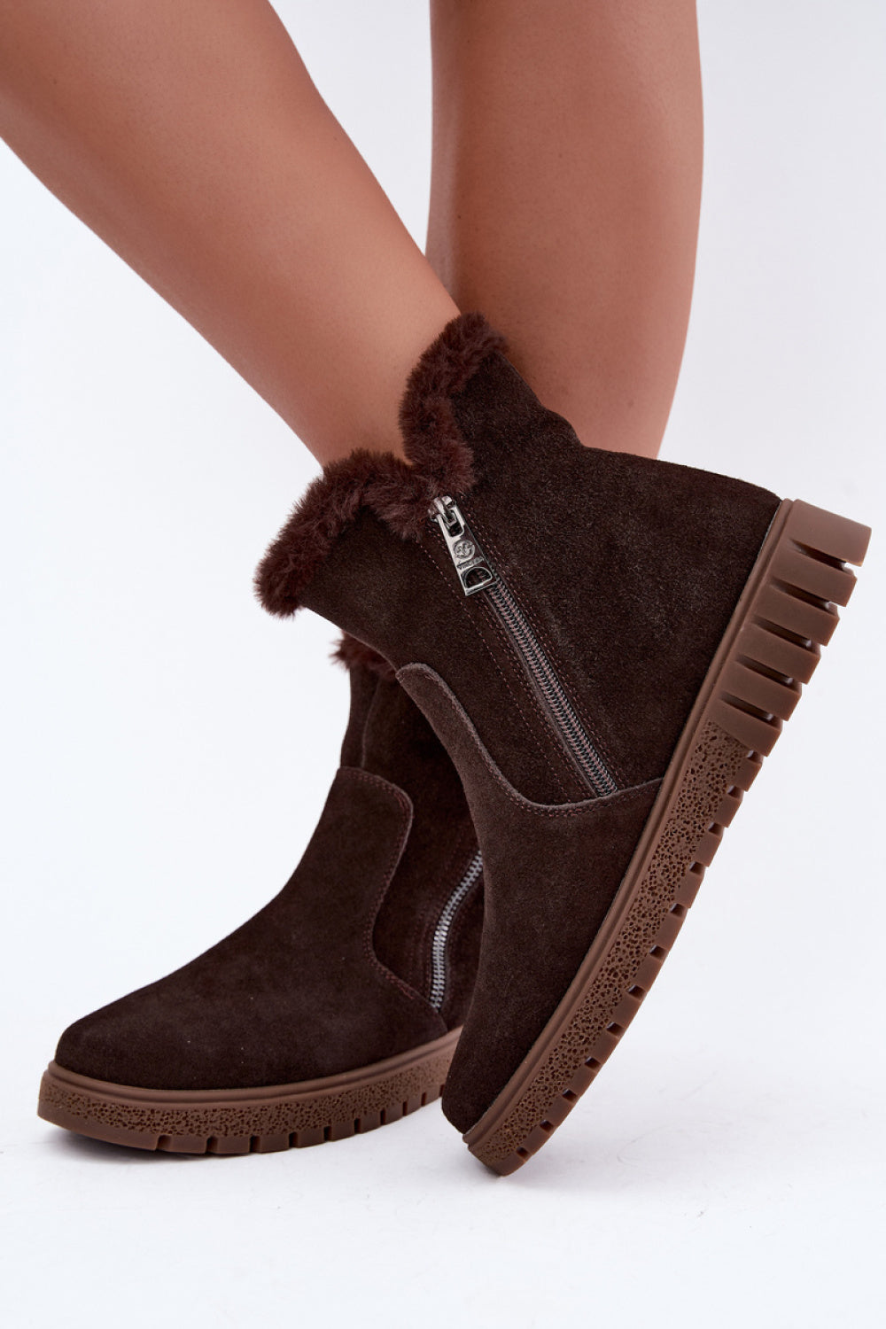 Step In Style Vinceza Chocolate Suede Warm Lined Boots with Zip - view 3