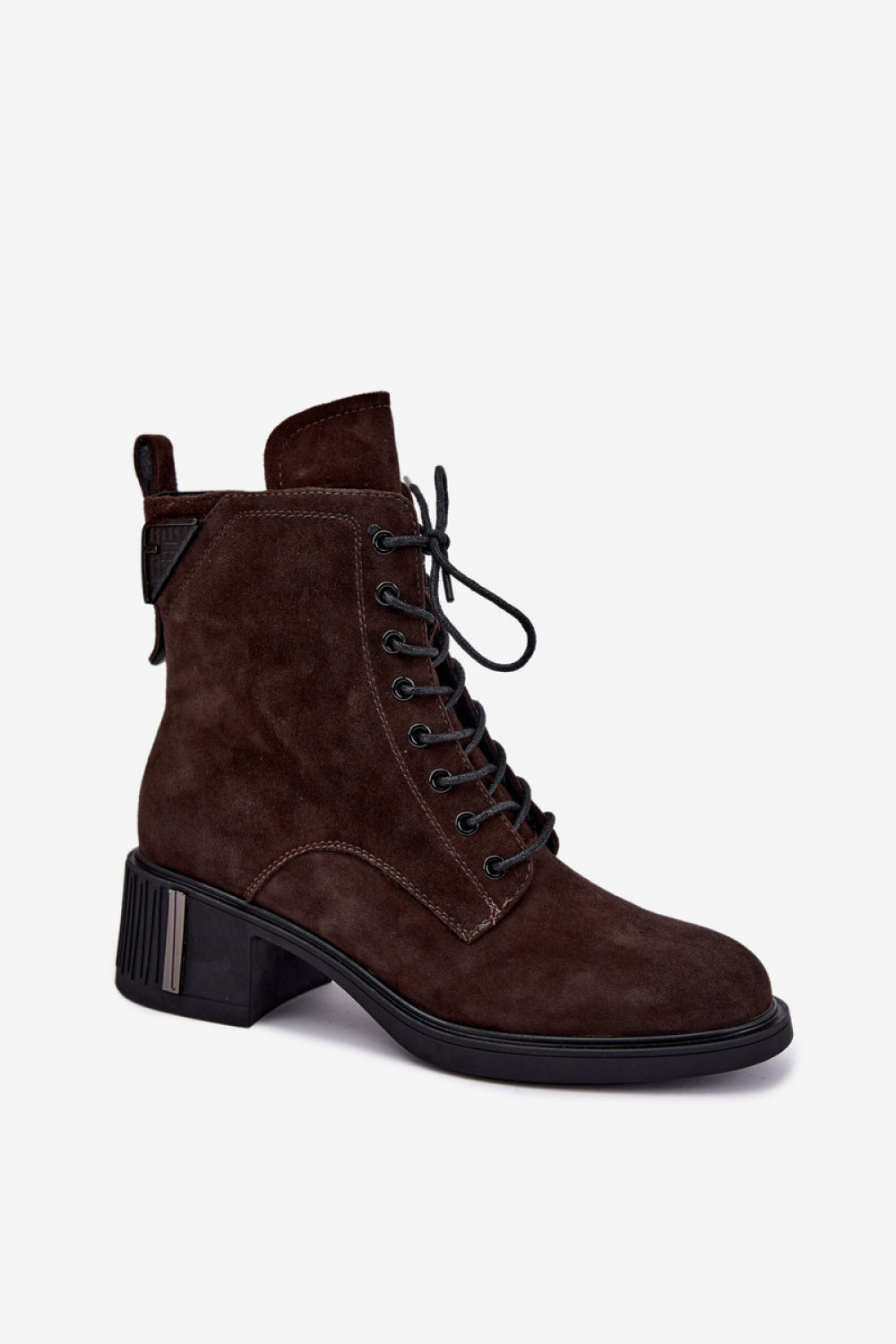 Step In Style Vinceza Chocolate Suede Block Heel Heeled Ankle Boots - view 2