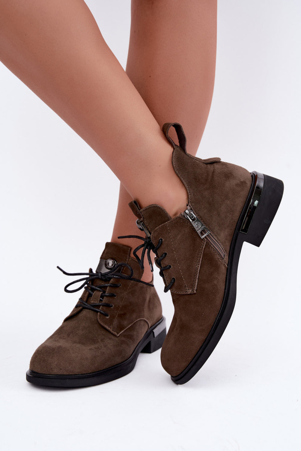 Step In Style Vinceza Khaki Suede Flat Boots