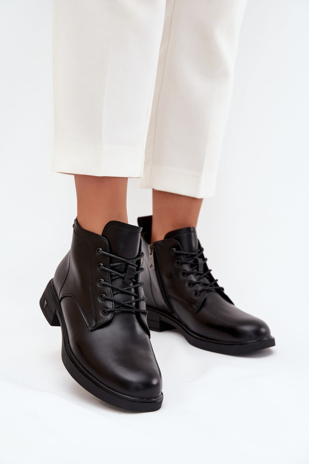 Step In Style Vinceza Black Leather Warm Lined Boots