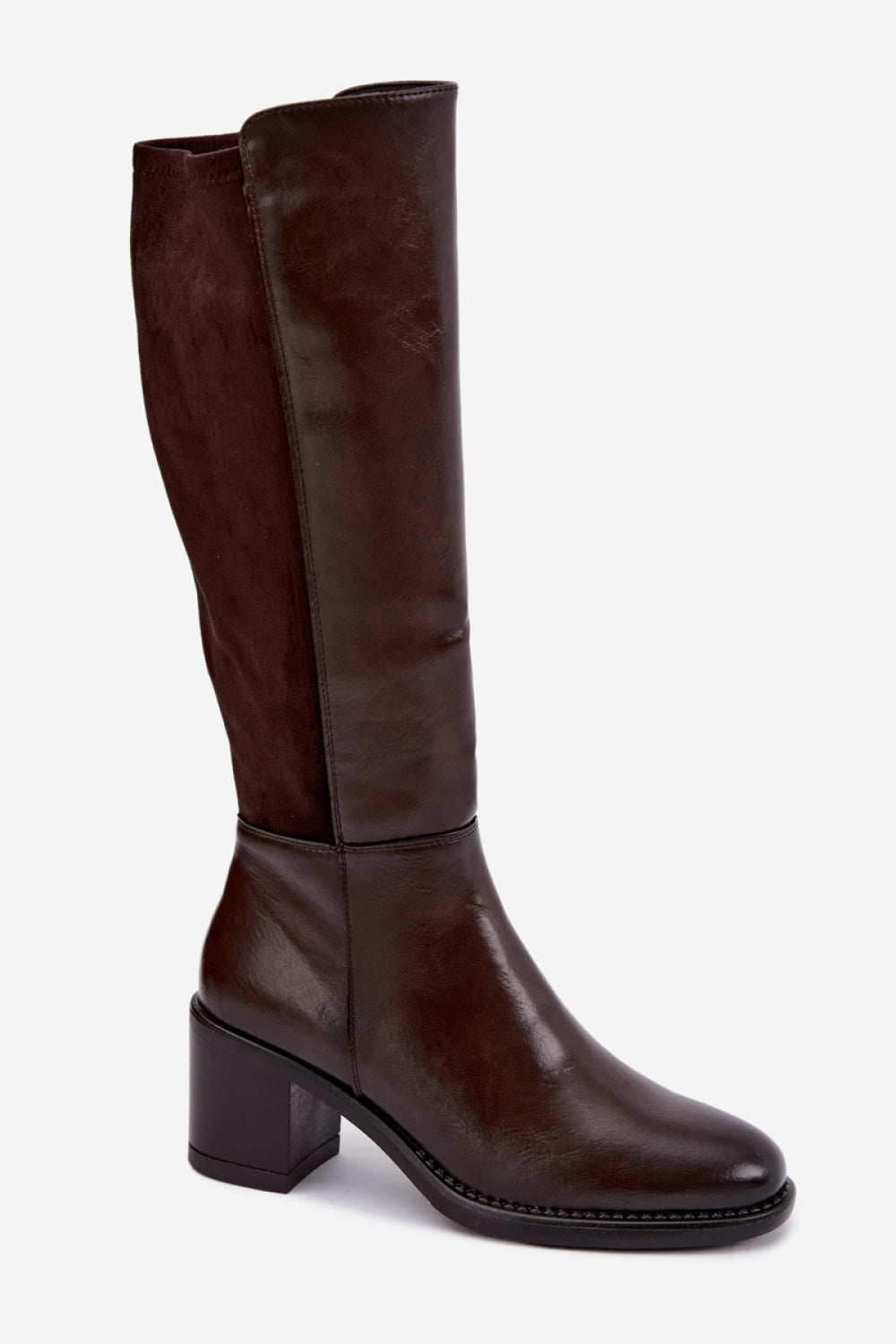 Step In Style Vinceza Chocolate Faux Leather Block Heel Heeled Ankle Boots - view 2
