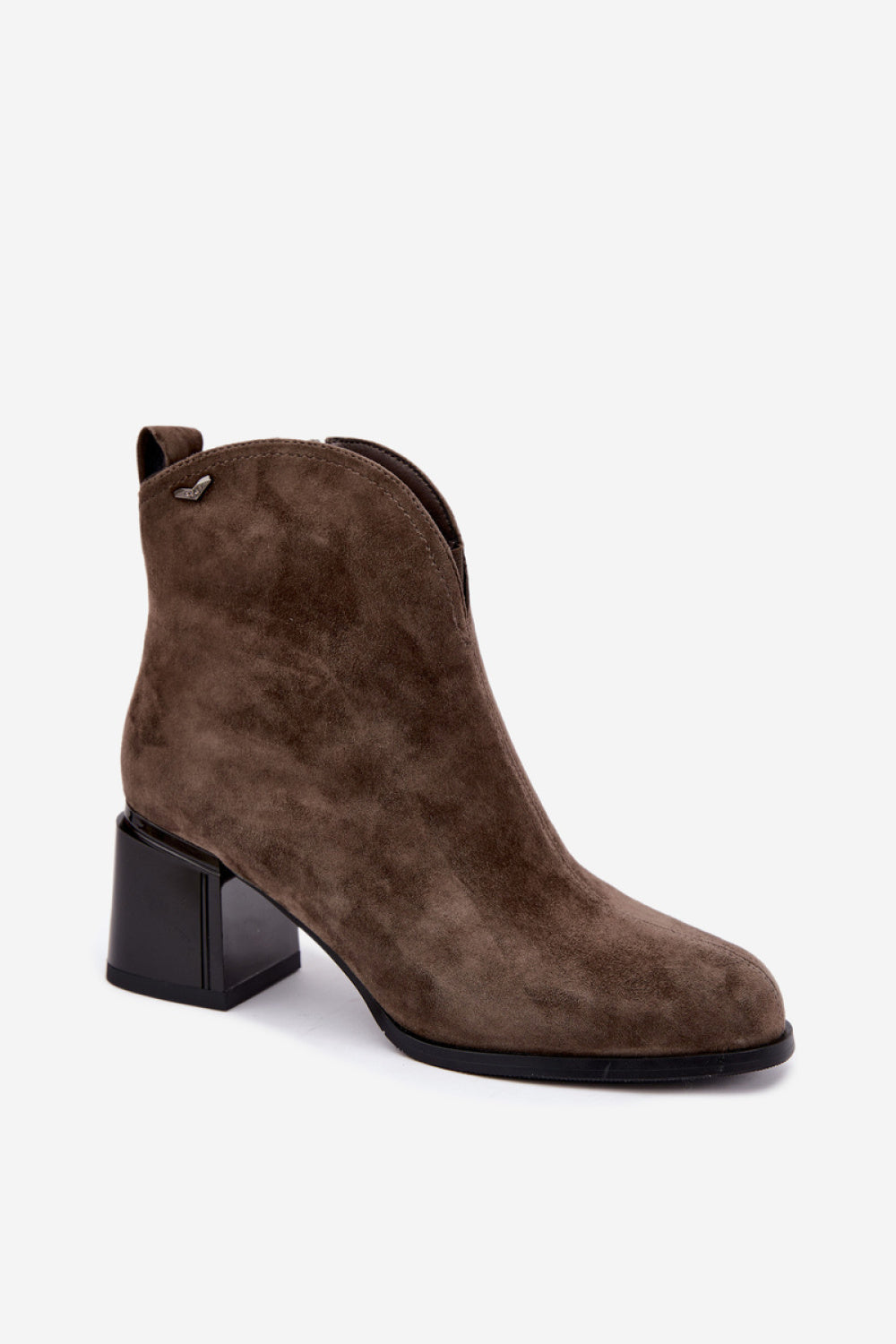 Step In Style Vinceza Khaki Suede Heeled Ankle Boots - view 2