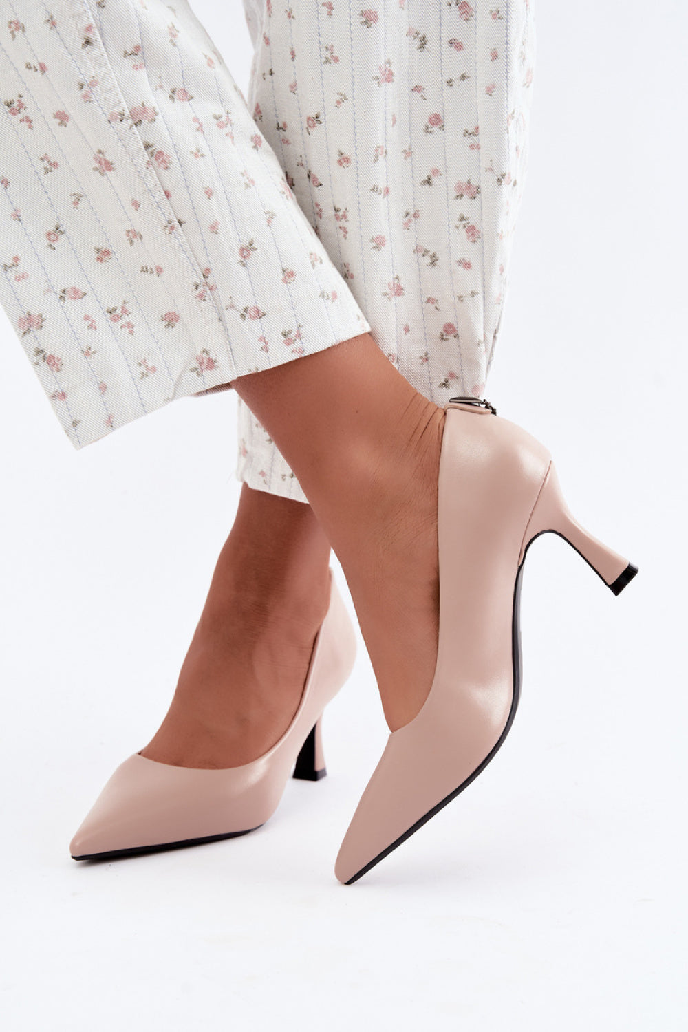 Step In Style Vinceza Beige Faux Leather Court Shoes - view 3