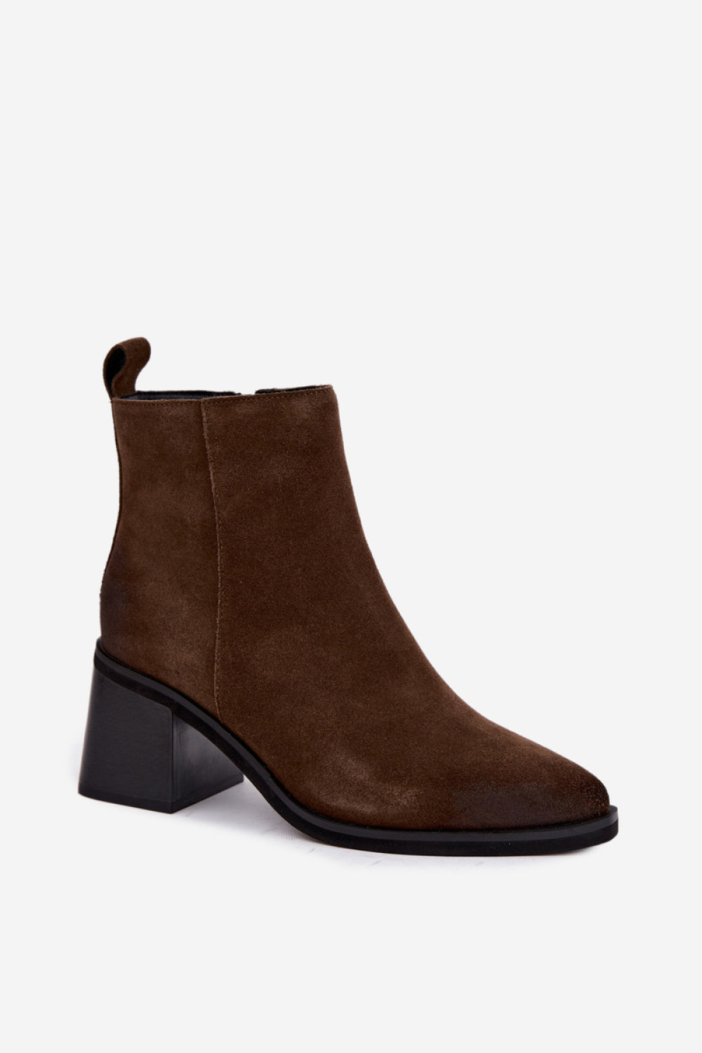 Step In Style Vinceza Khaki Suede Block Heel Heeled Ankle Boots - view 2