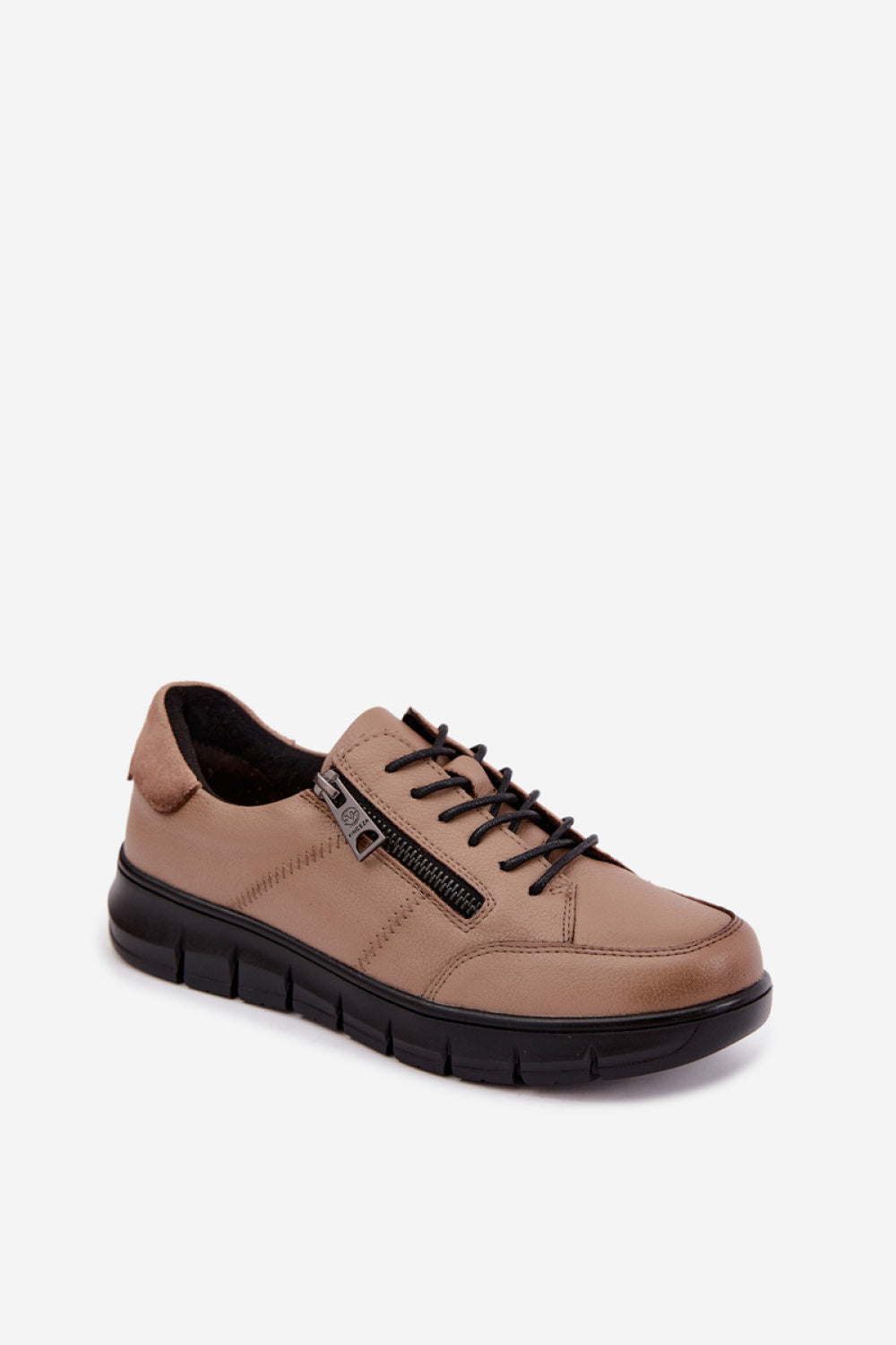 Step In Style Vinceza Dark Beige Leather Shoes - view 2