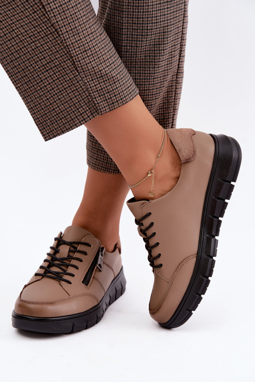 Step In Style Vinceza Dark Beige Leather Shoes - view 3