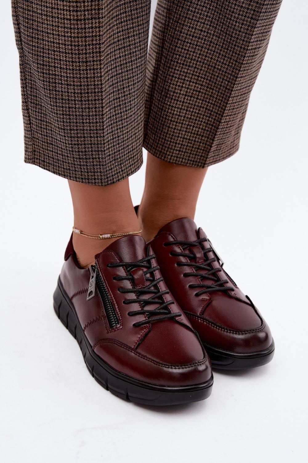 Step In Style Vinceza Burgundy Leather Shoes