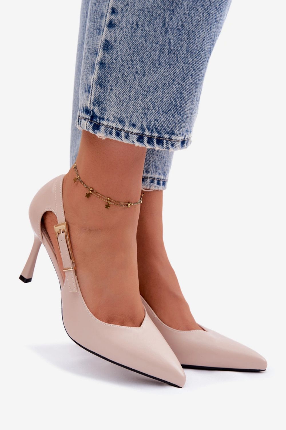 Step In Style Vinceza Beige Faux Leather High Heels - view 2
