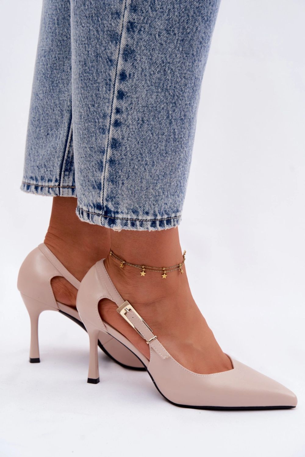 Step In Style Vinceza Beige Faux Leather High Heels - view 3