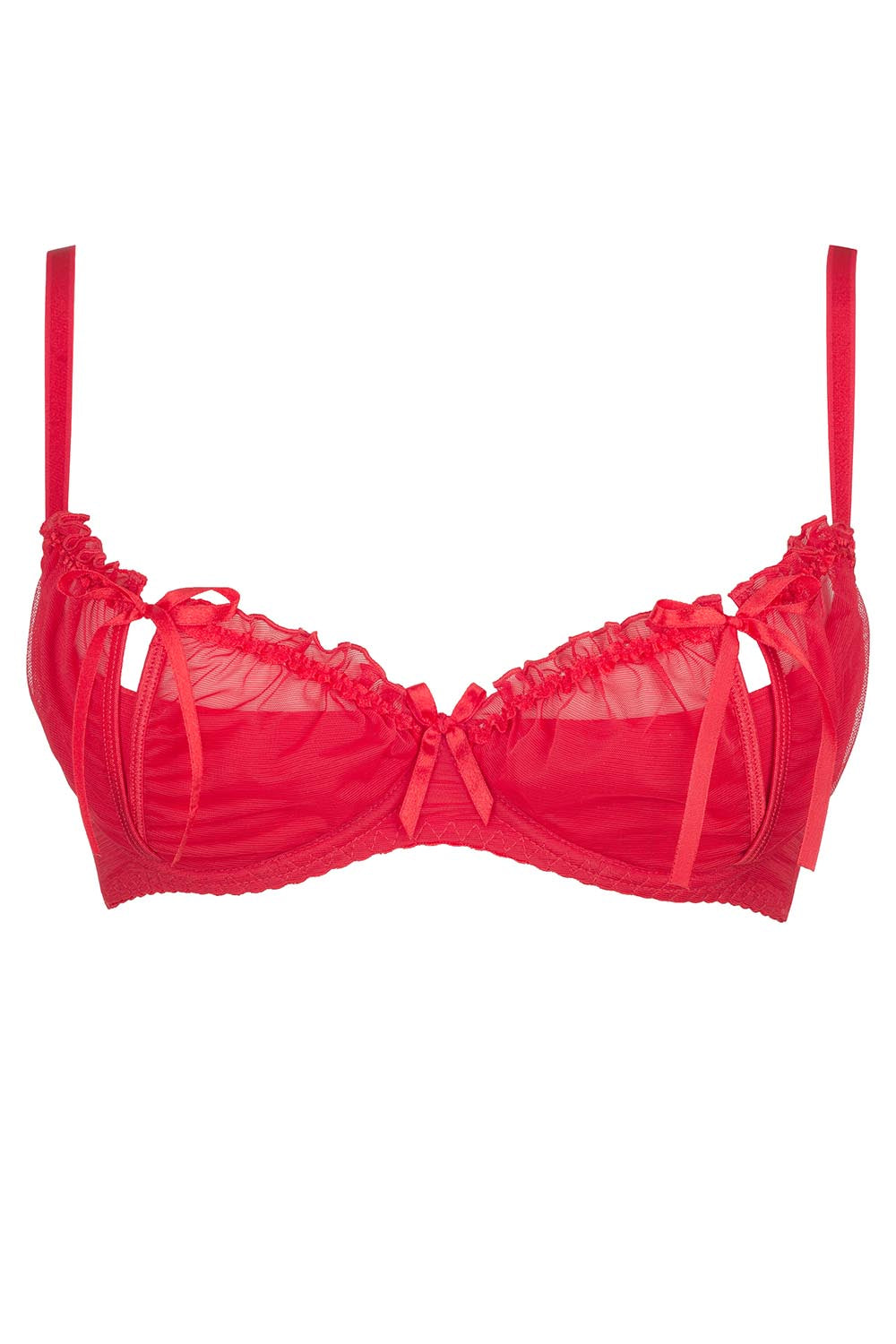 Axami Magenta Satin Open Cup Bra - view 4