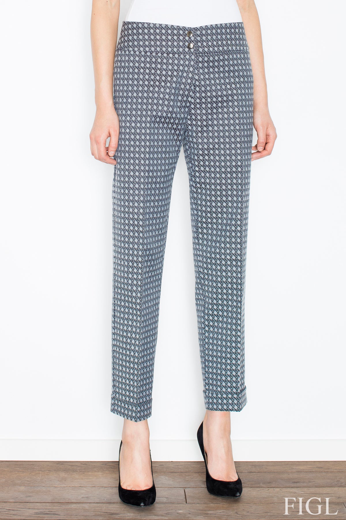 Figl Grey Polyester Trousers