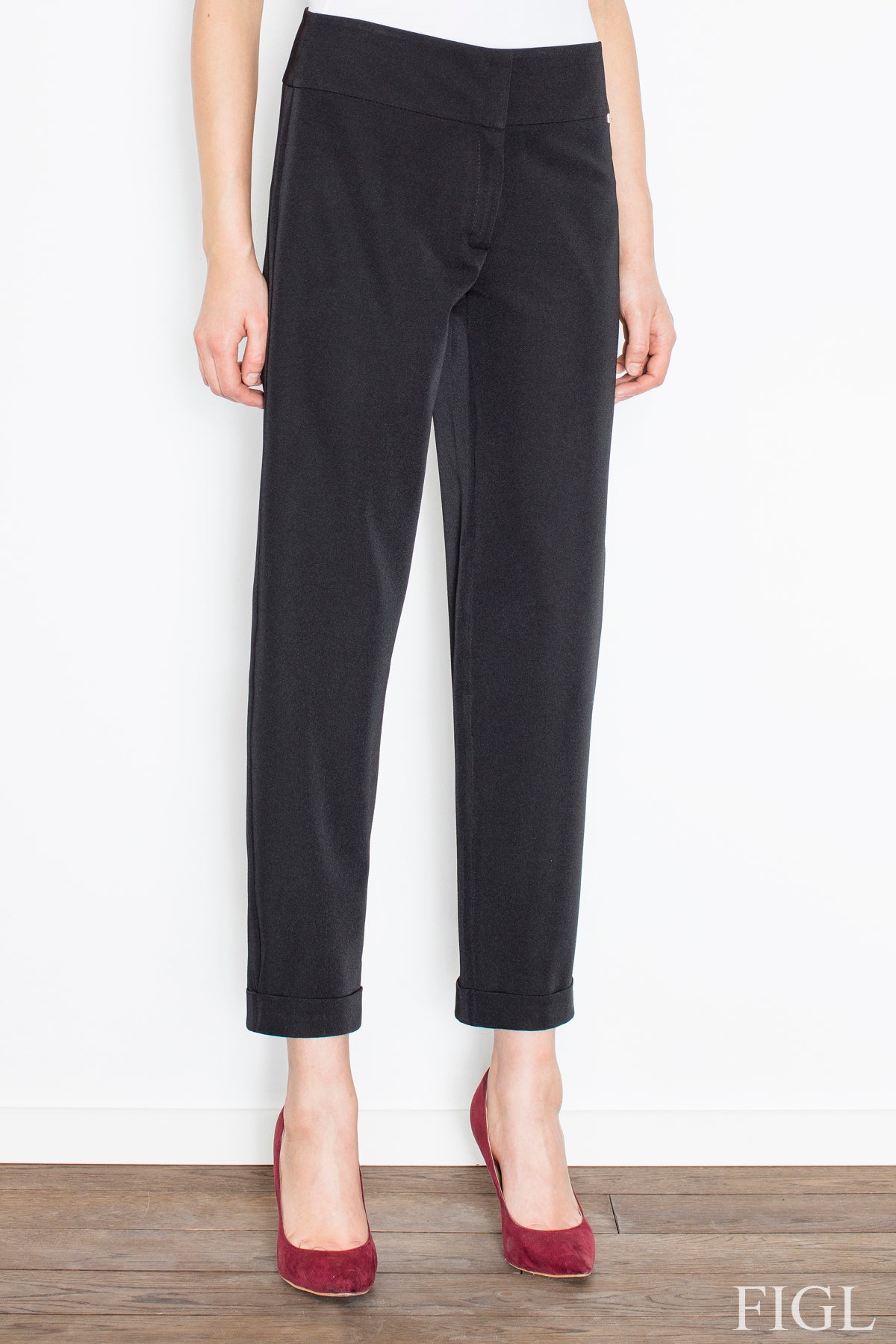 Figl Black Loose Fit Trousers