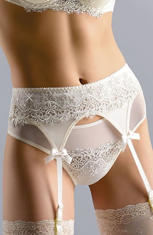 Gracya Jonquil White Balcony Suspender Bra with Swarovski Crystals - view 4