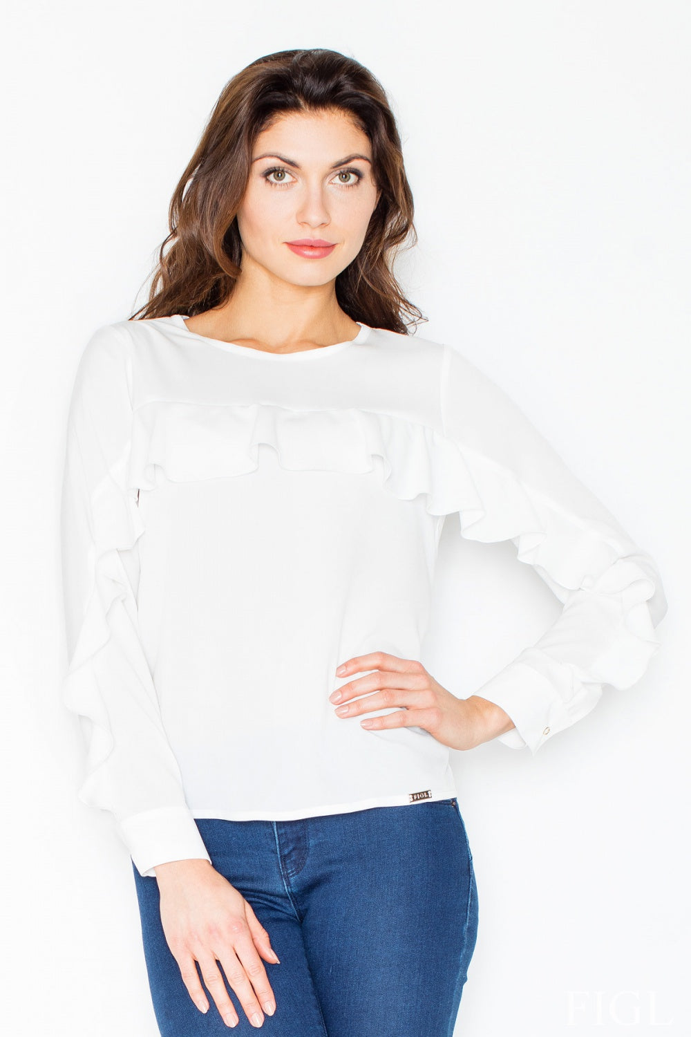 Figl Ecru Long Sleeve Blouse