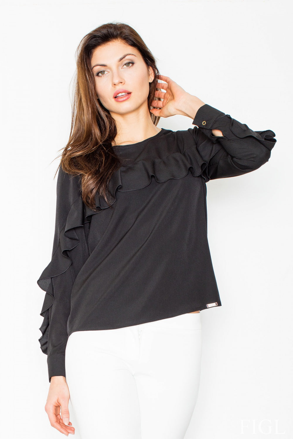 Figl Black Long Sleeve Blouse