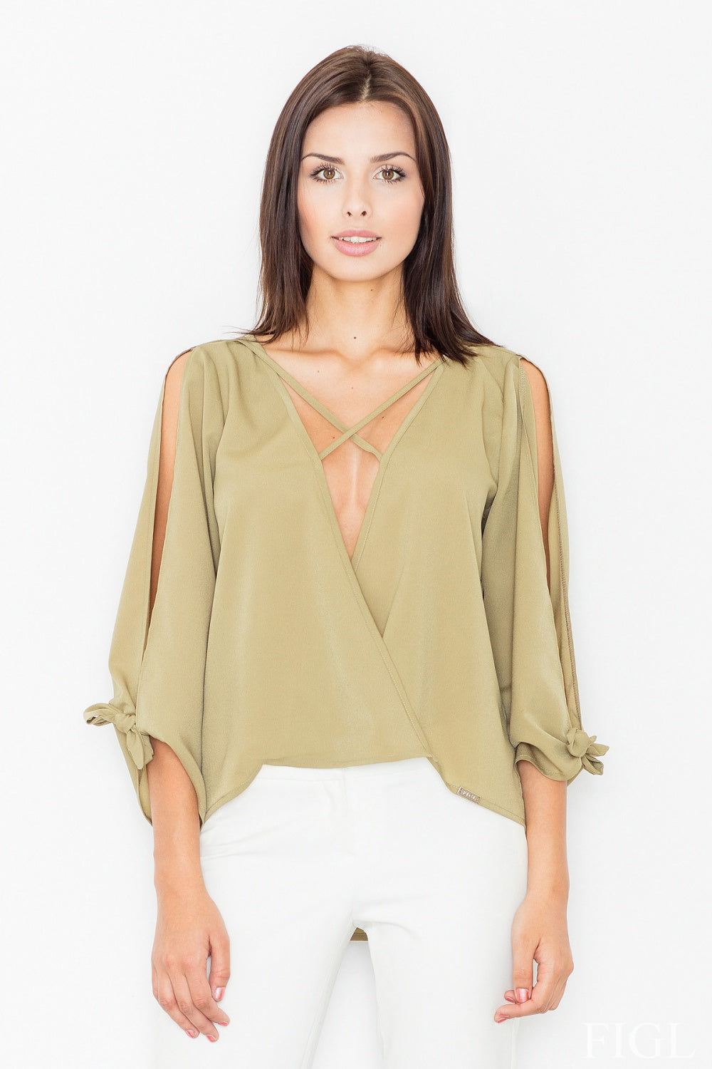 Figl Green Cut Out Blouse