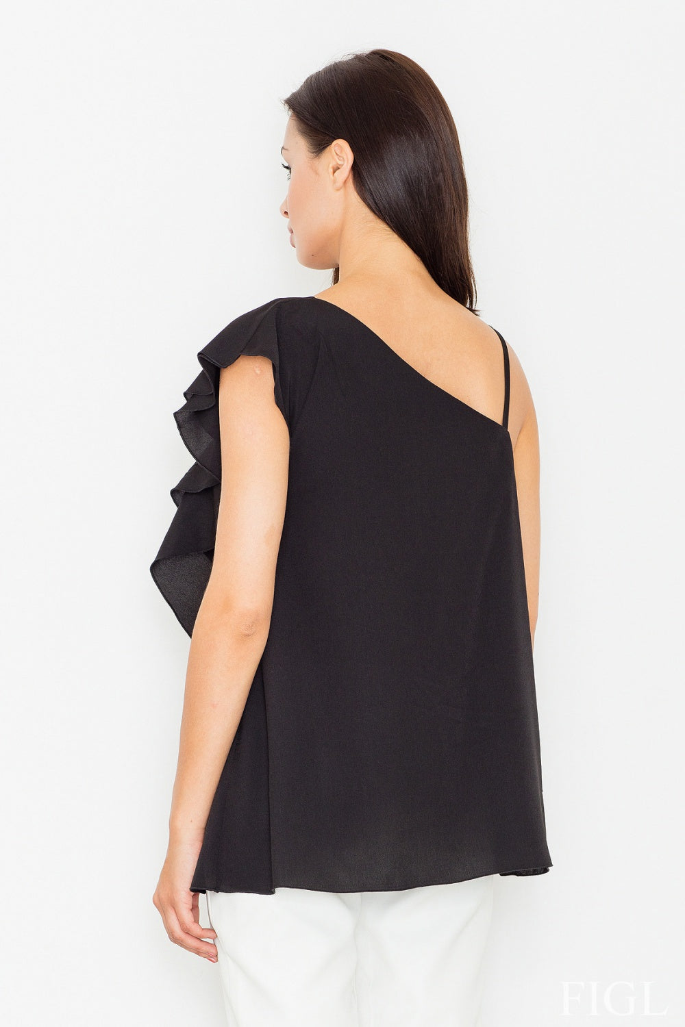 Figl Black Blouse with Ruffles - view 2