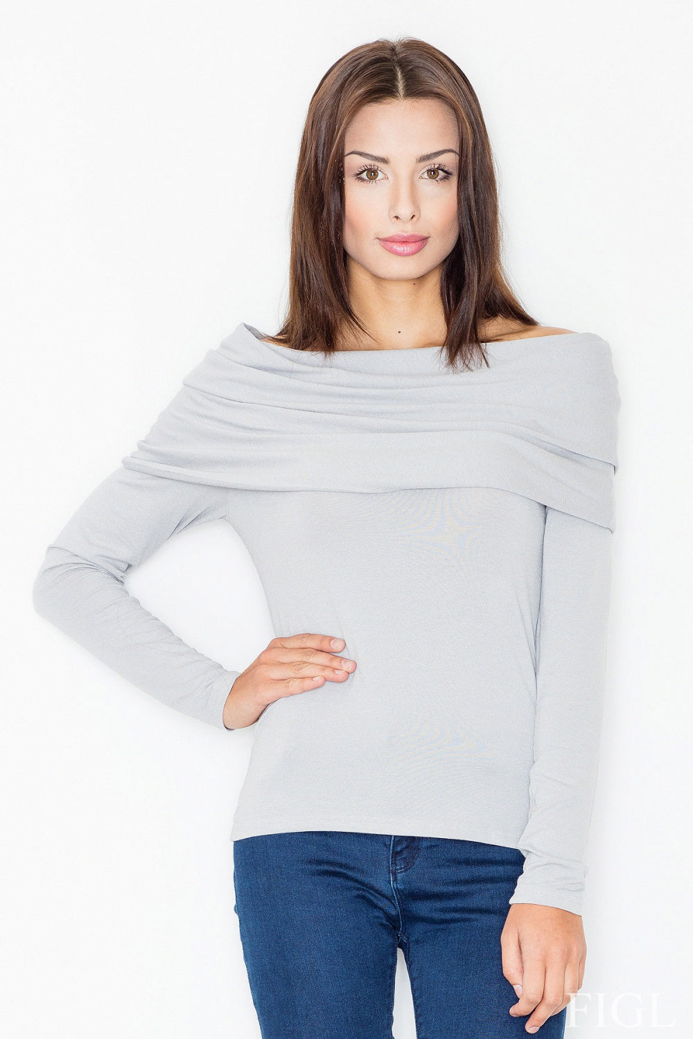 Figl Grey Long Sleeve Blouse