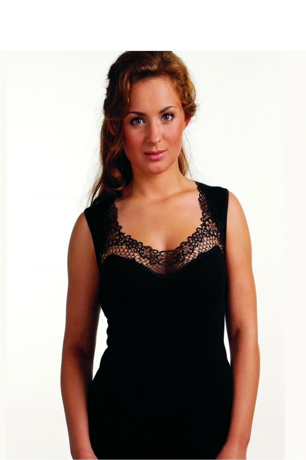 Eldar Porta Black Guipure Lace Cotton Blouse
