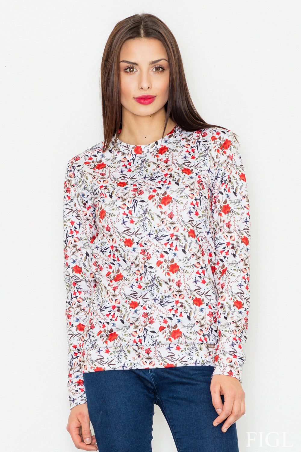 Figl White Floral Sweatshirt